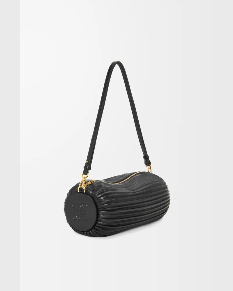 Loewe Bracelet Pouch In Pleated Nappa Lambskin Mujer Black