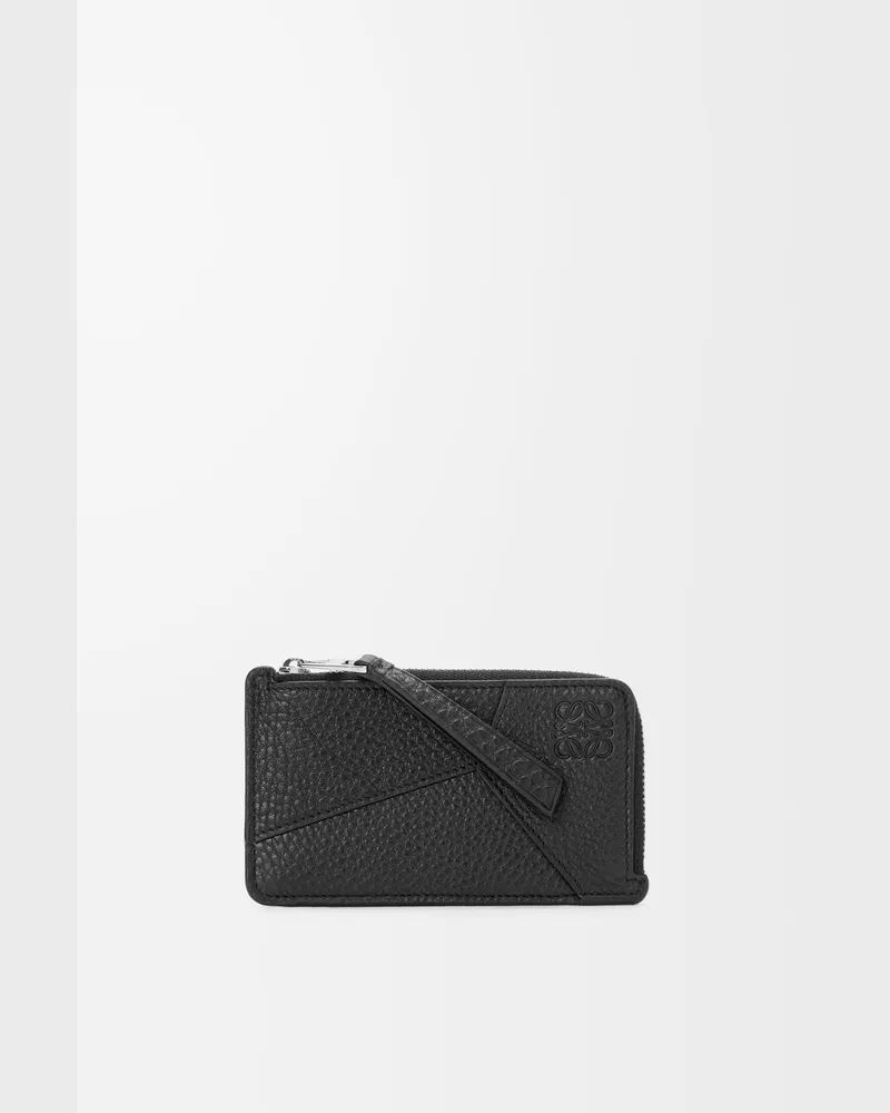 Loewe Puzzle Coin Cardholder In Supple Grained Leather skin Hombre Black