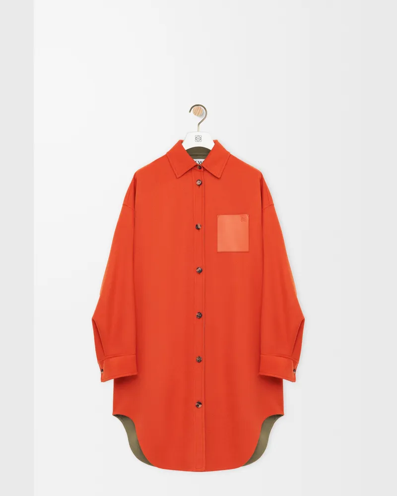 Loewe Coat In Wool And Cashmere Size Mujer Khaki