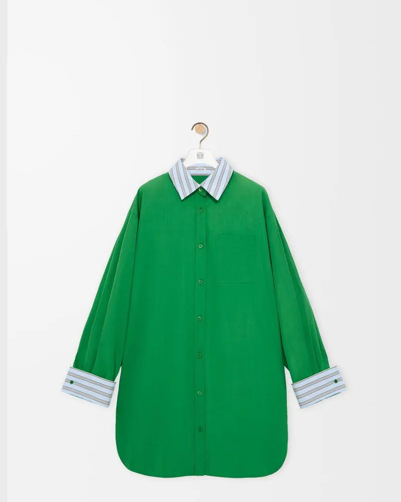 Loewe Shirt Dress In Cotton Size Mujer Green
