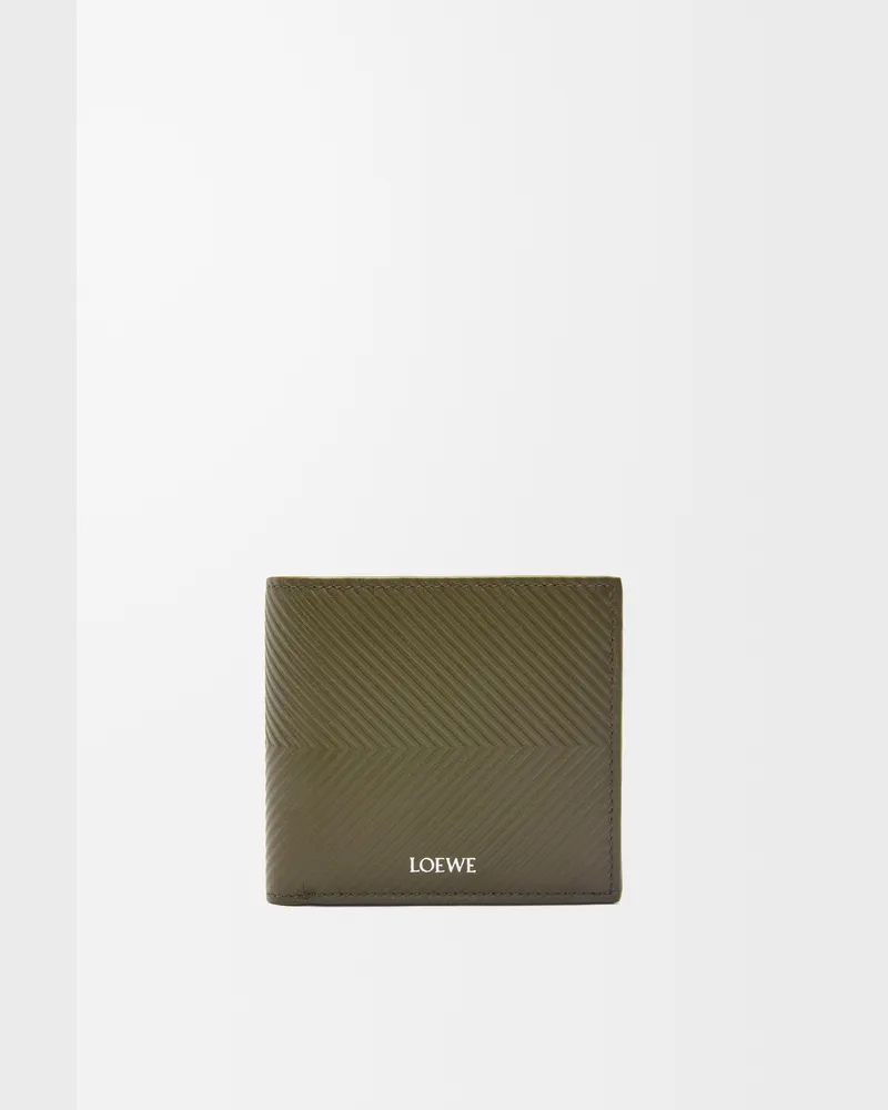 Loewe Bifold Coin Wallet In Textured Leather skin Hombre Dark