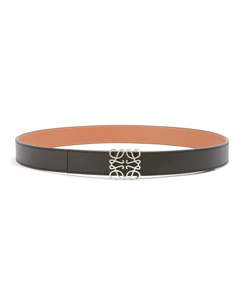 Loewe Luxury Reversible Anagram belt in smooth calfskin Black