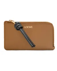 Loewe Luxury Knot coin cardholder in shiny nappa calfskin Oak