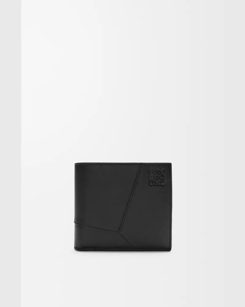 Loewe Puzzle Bifold Coin Wallet In Leather skin Hombre Black