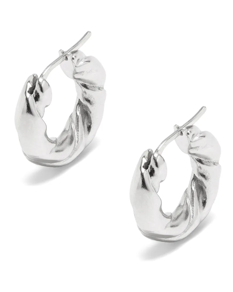 Loewe Luxury Nappa twist earrings in sterling silver Silver