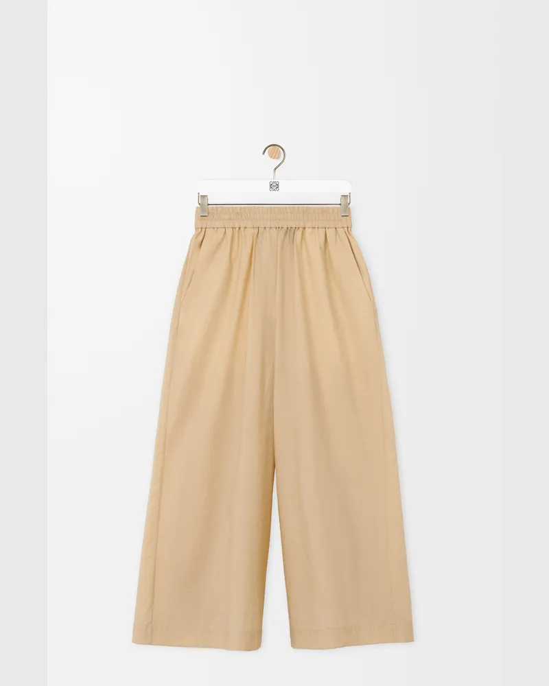Loewe Cropped Trousers In Cotton Blend Size Mujer Light