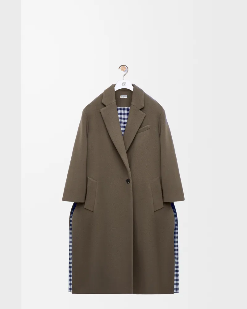Loewe Coat In Wool And Cashmere Size Mujer Taupe
