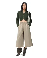 Loewe Luxury Cropped trousers in cotton and silk Beige