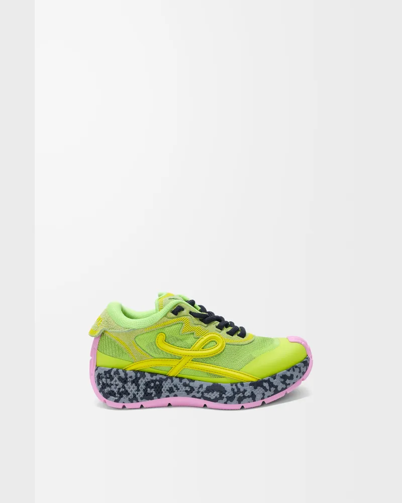 Loewe Pogo Sneaker In Technical Knit And Suede Size Mujer Green