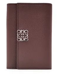 Loewe Luxury Anagram small vertical wallet in pebble grain calfskin Burgundy