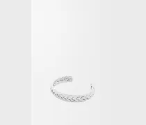 Thin Braided Cuff In Sterling Silver Size Mujer