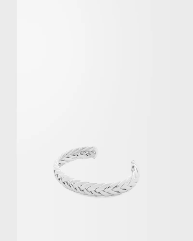 Loewe Thin Braided Cuff In Sterling Silver Size Mujer Silver