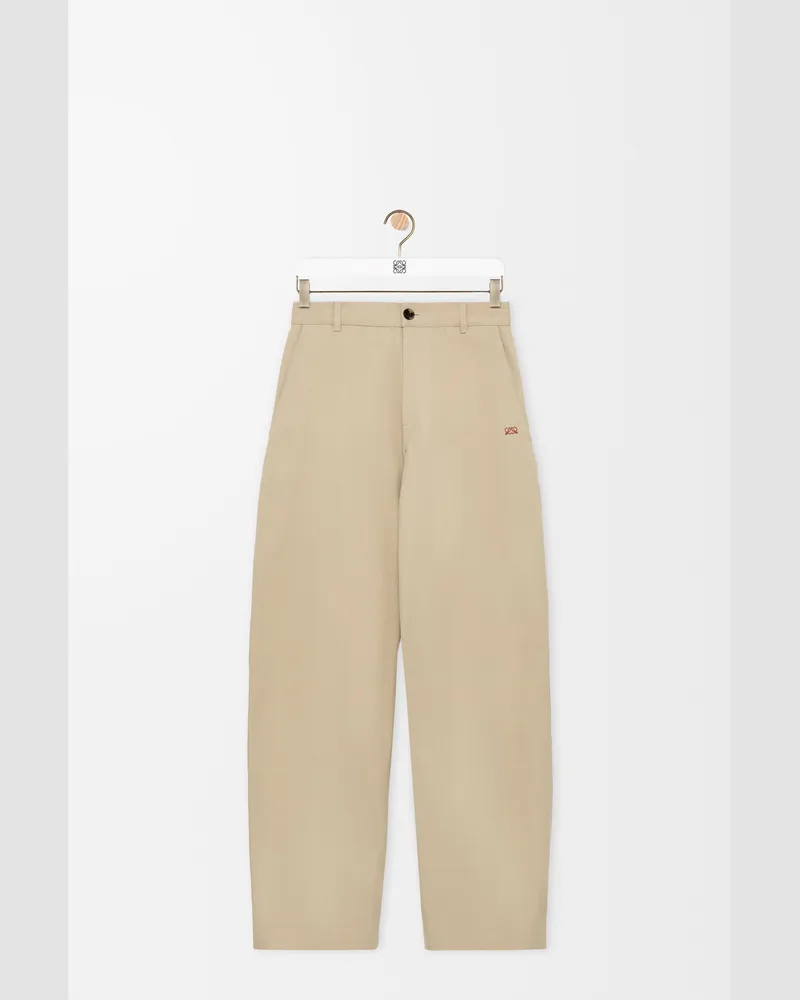 Loewe Trousers In Cotton Size Hombre Beige
