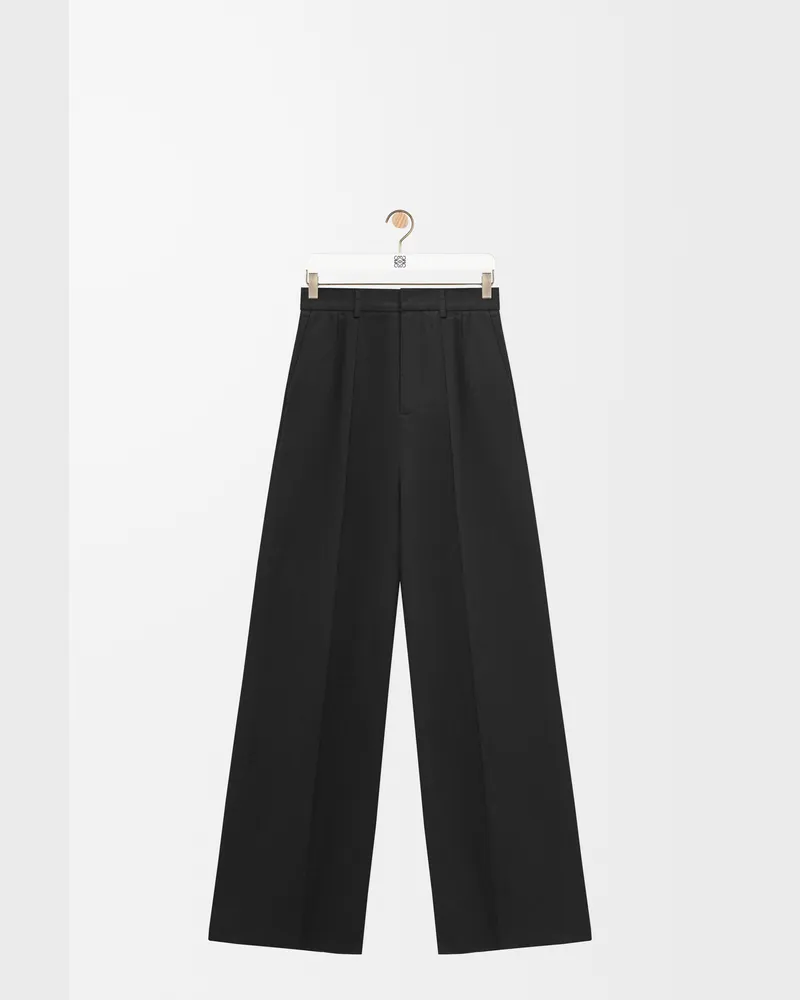 Loewe Pleated Trousers In Cotton Size Hombre Black