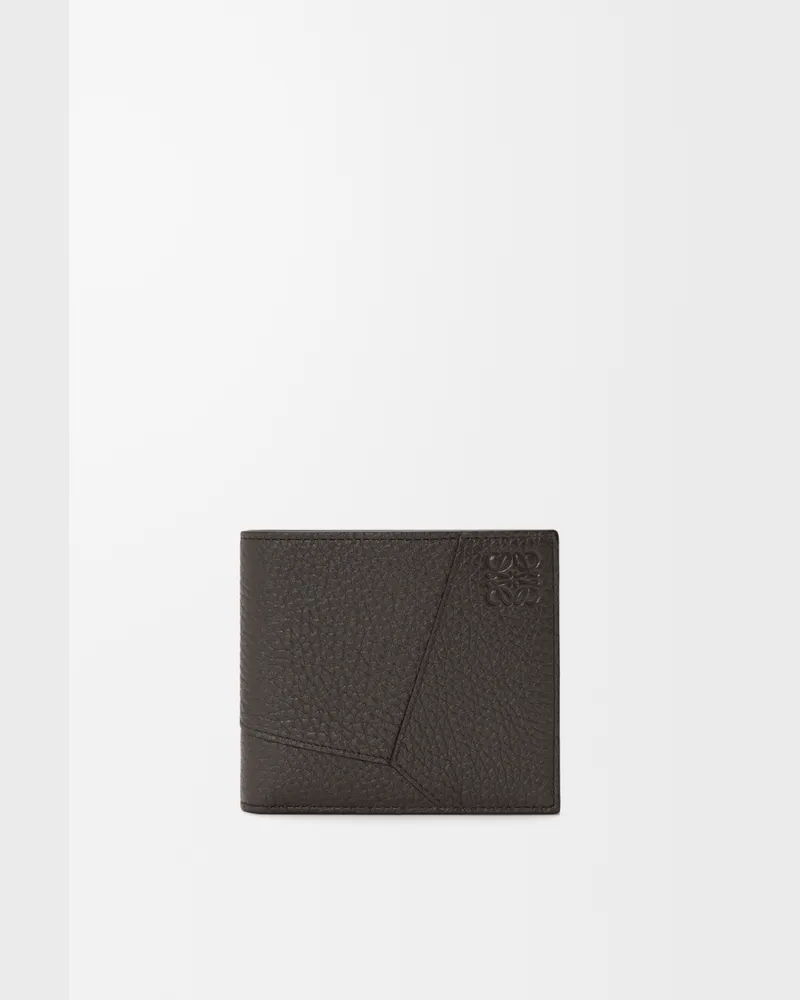 Loewe Puzzle Bifold Wallet In Supple Grained Leather skin Hombre Dark
