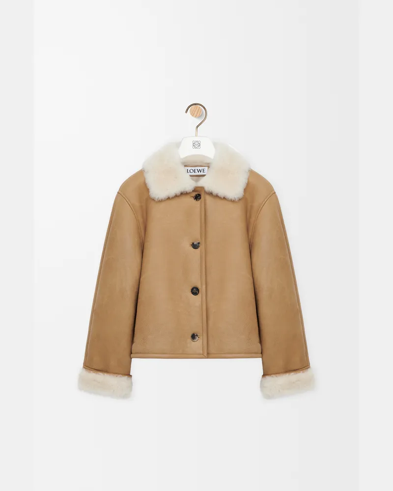 Loewe Jacket In Shearling Size Mujer Camel
