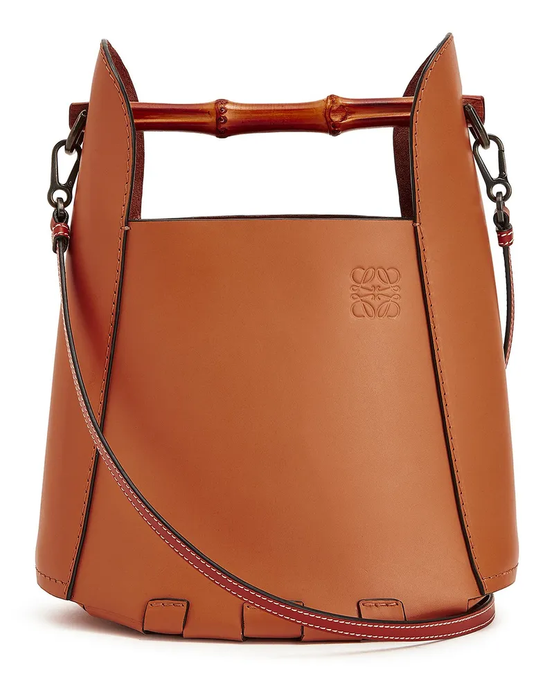 Loewe Luxury Bamboo bucket bag in calfskin Tan