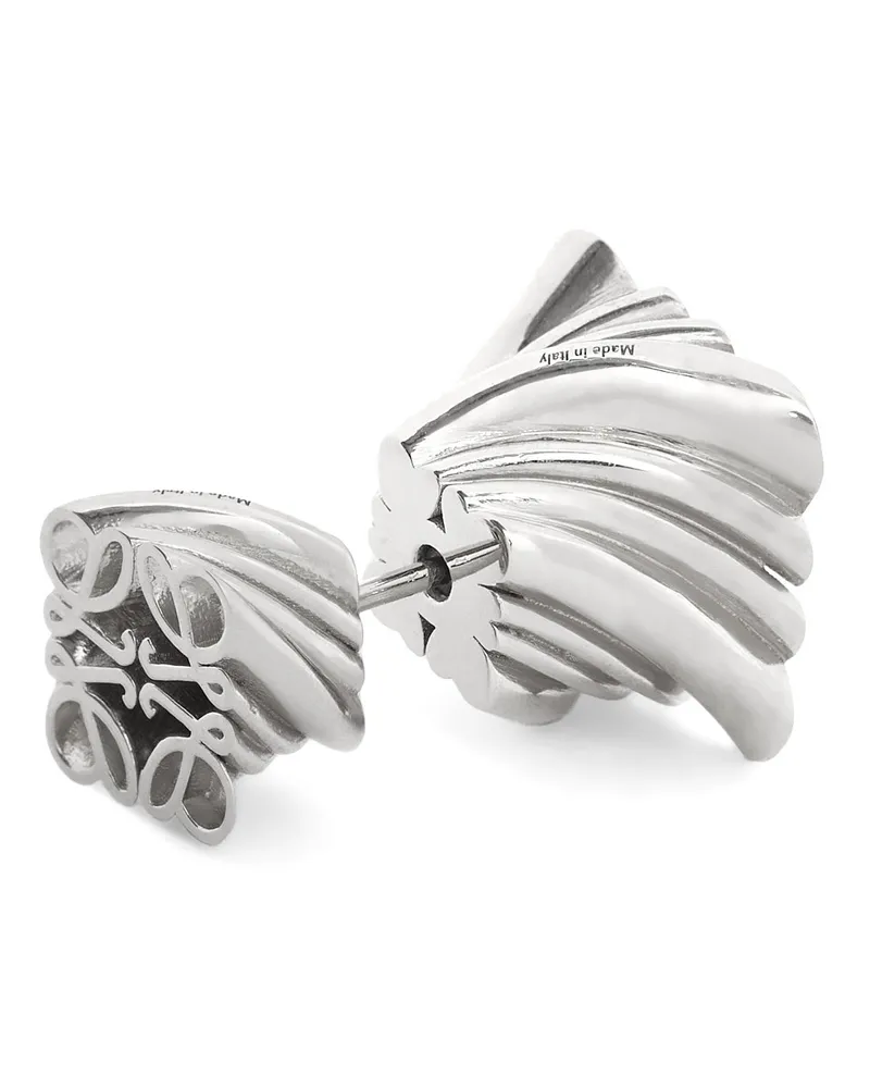 Loewe Luxury Twisted Anagram stud earring in sterling silver Silver