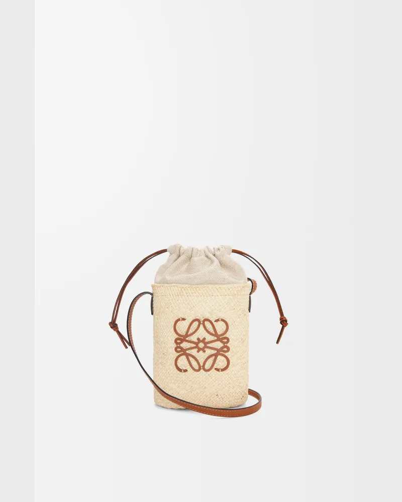 Loewe Square Pocket In Iraca Palm And Leather skin Mujer Natural