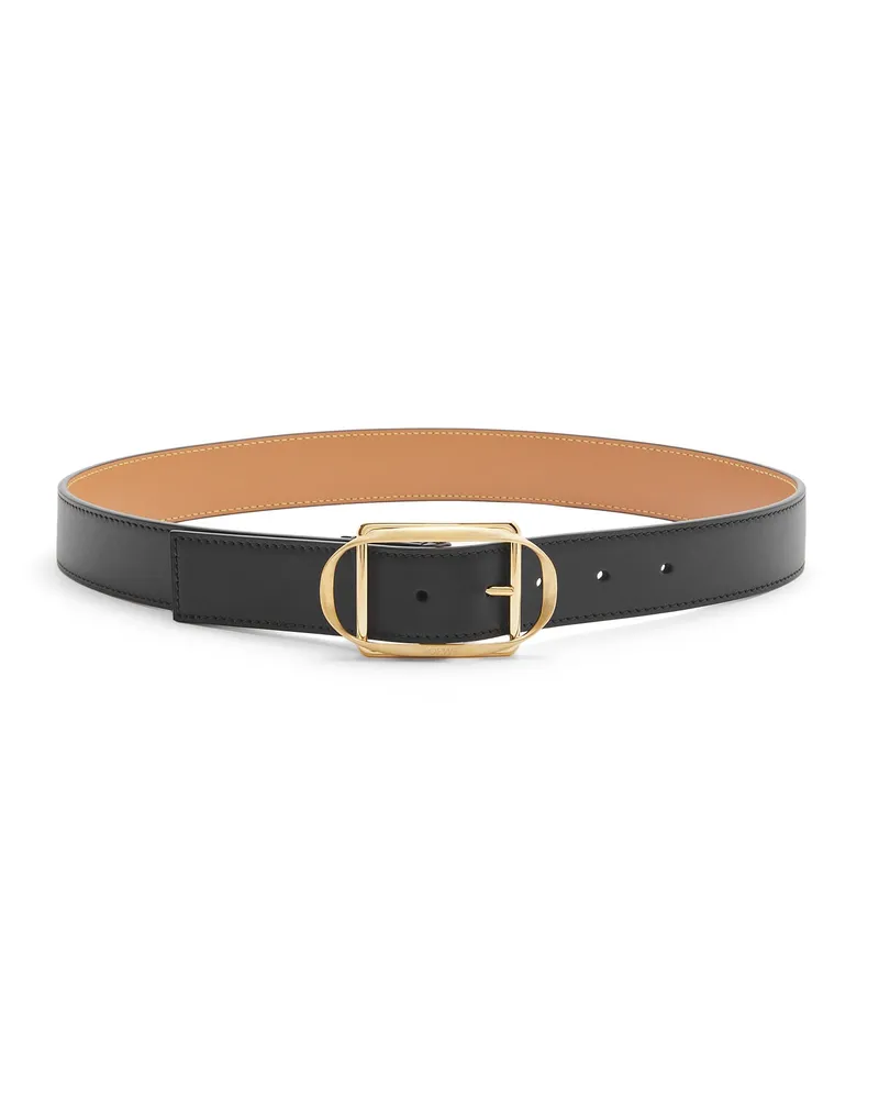 Loewe Luxury Curved buckle belt in smooth calfskin Black