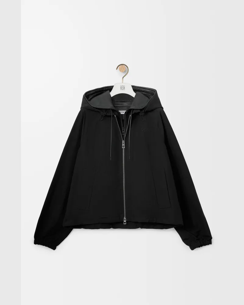 Loewe Parka In Technical Cotton Shell Size Mujer Black