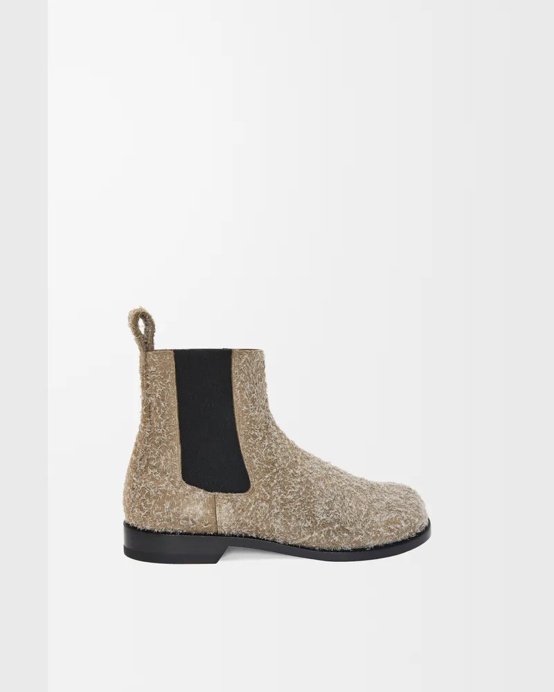Loewe Campo Chelsea Boot In Brushed Suede Size Hombre Khaki