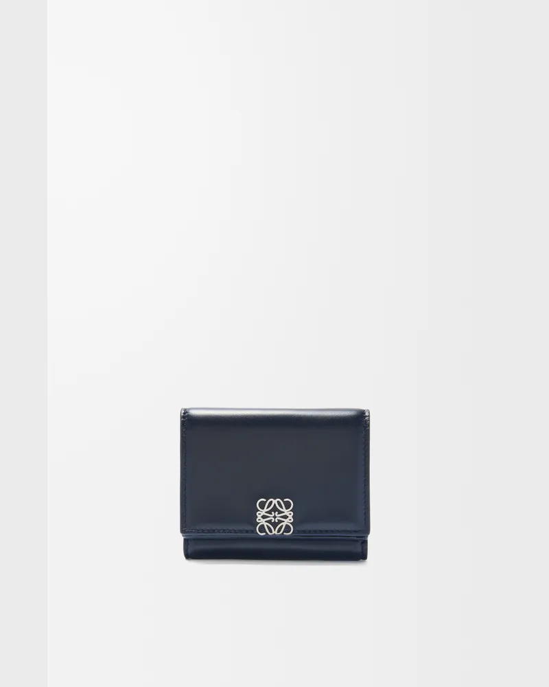 Loewe Puffer Anagram Trifold Wallet In Shiny Nappa Leather skin Mujer Deep