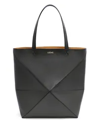 Loewe Luxury XL Puzzle Fold tote in shiny calfskin Black