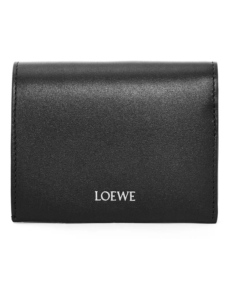 Loewe Luxury Trifold zip wallet in shiny nappa calfskin Black