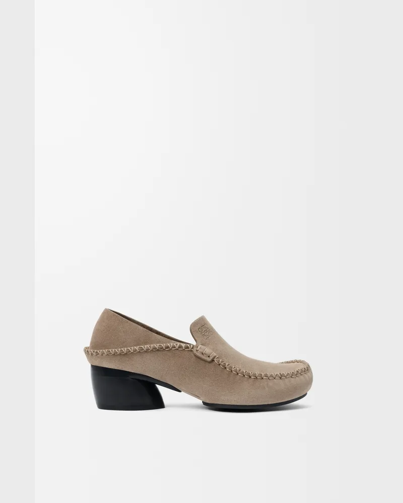 Loewe Oval Loafer In Suede Leather skin Size Mujer Hazelnut