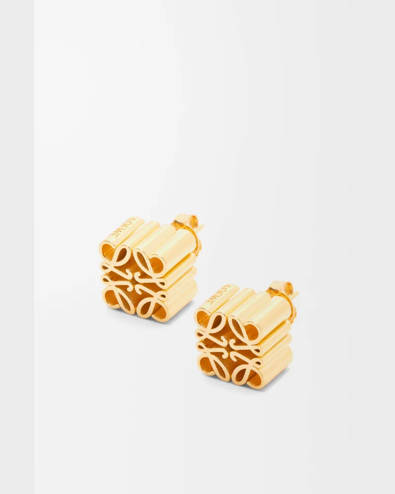 Loewe Anagram Stud Earrings In Sterling Silver Mujer Gold