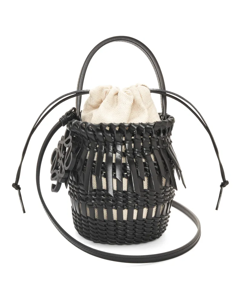 Loewe Luxury Small Fringe Bucket bag in calfskin Black