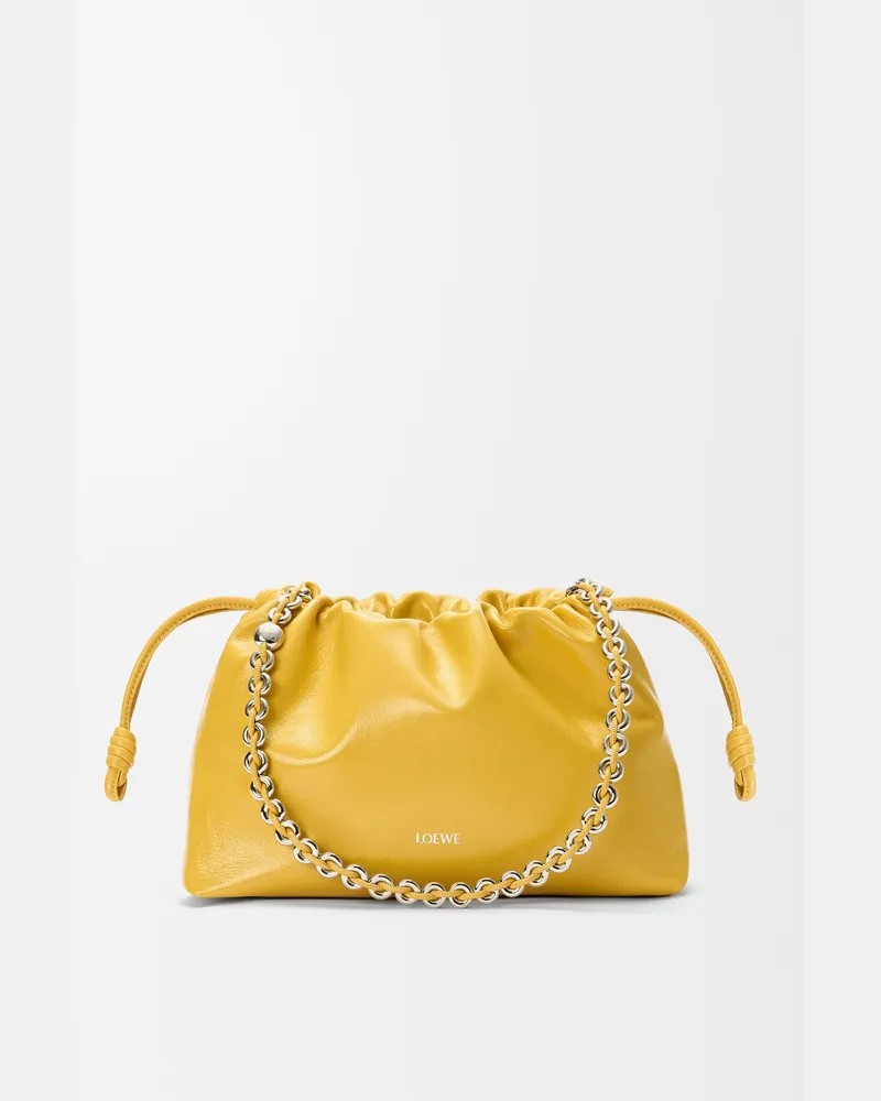 Loewe Medium Flamenco Purse In Patent Nappa Lambskin Mujer Yellow
