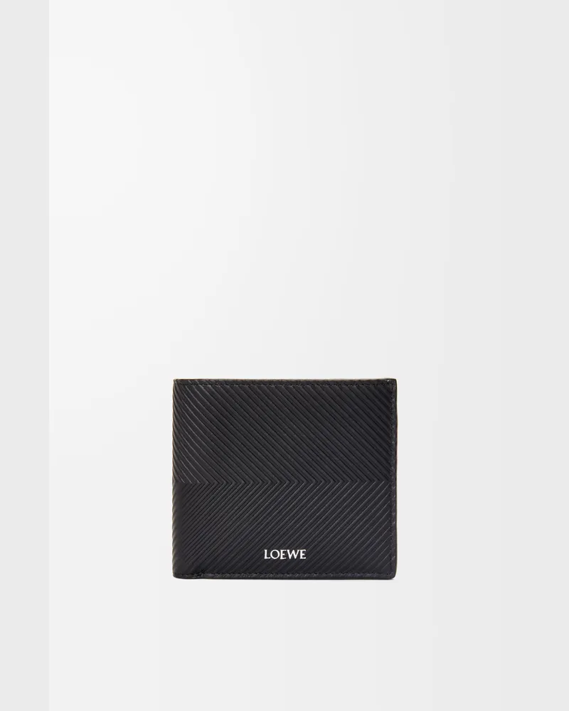 Loewe Bifold Wallet In Textured Leather skin Hombre Black