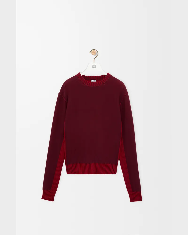 Loewe Sweater In Cotton And Wool Size Mujer Burgundy