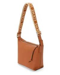 Loewe Luxury Small Cubi crossbody bag in supple smooth calfskin and jacquard Tan