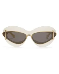 Loewe Luxury Cateye double frame sunglasses in acetate and metal Ivory