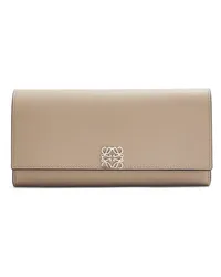 Loewe Luxury Anagram continental wallet in pebble grain calfskin Sand