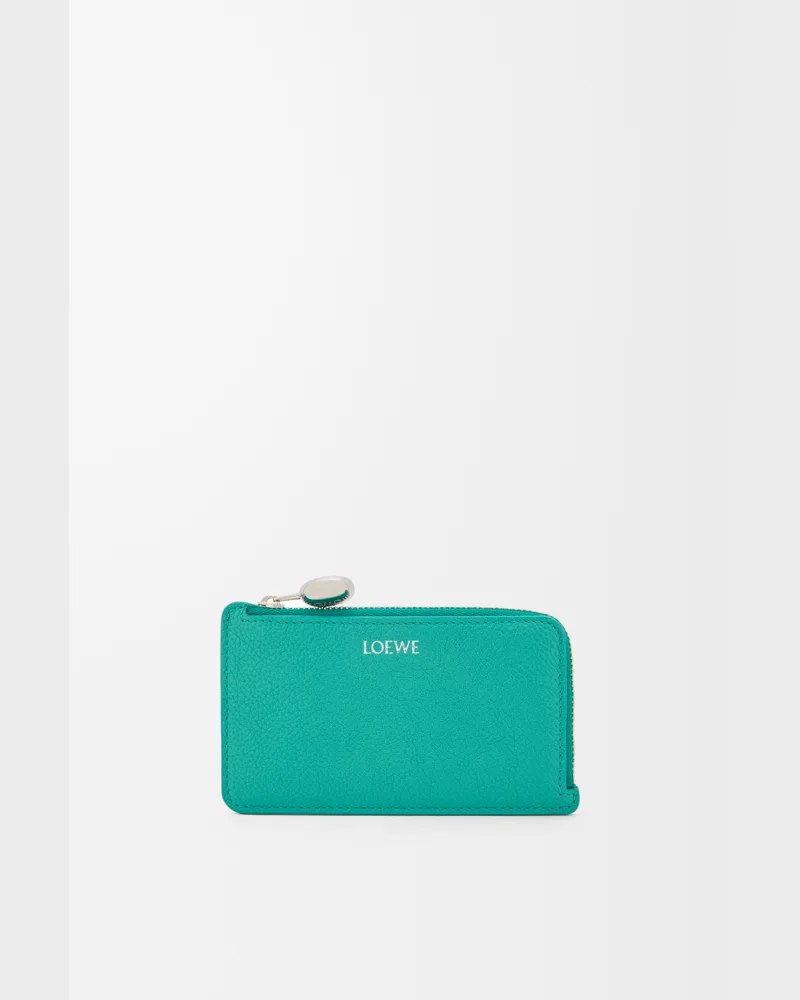 Loewe Pebble Coin Cardholder In Pebble Grained Leather skin Mujer Aquamarine