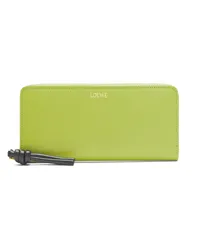 Loewe Luxury Knot zip around wallet in shiny nappa calfskin Anise