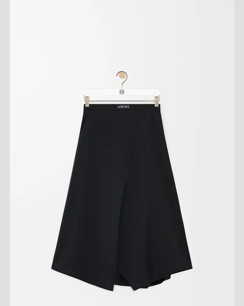 Loewe Asymmetric Skirt In Wool Size Mujer Black