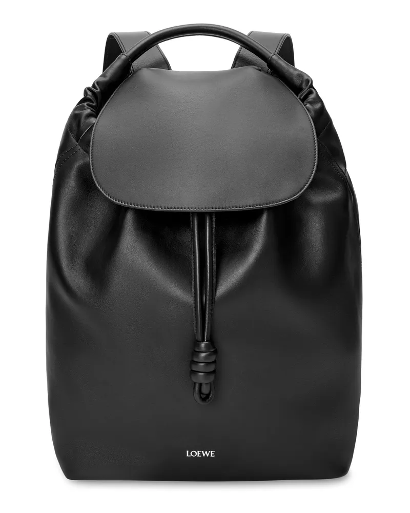 Loewe Luxury Flamenco Backpack In Shiny Supple Calfskin Black