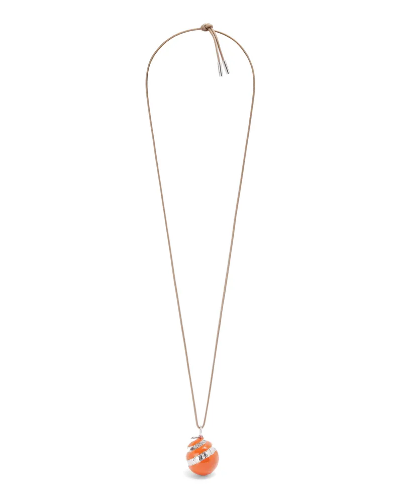 Loewe Luxury Orange pendant necklace in sterling silver and enamel Silver