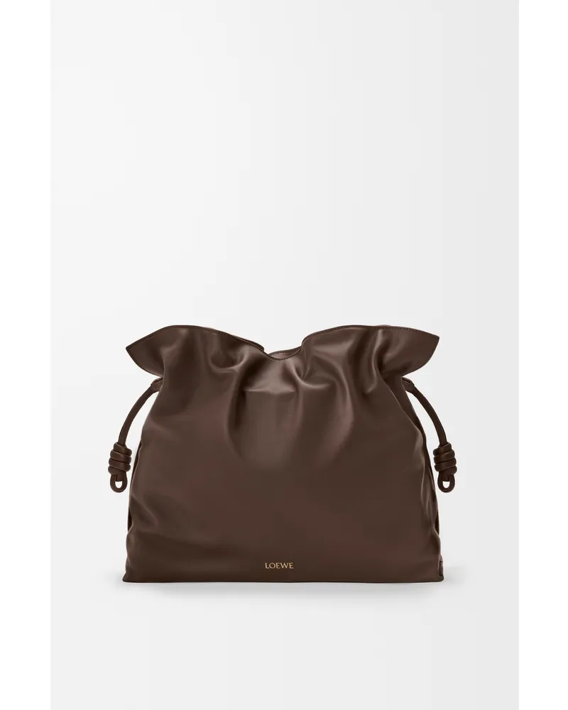Loewe Large Flamenco Clutch In Nappa Leather skin Mujer Chocolate