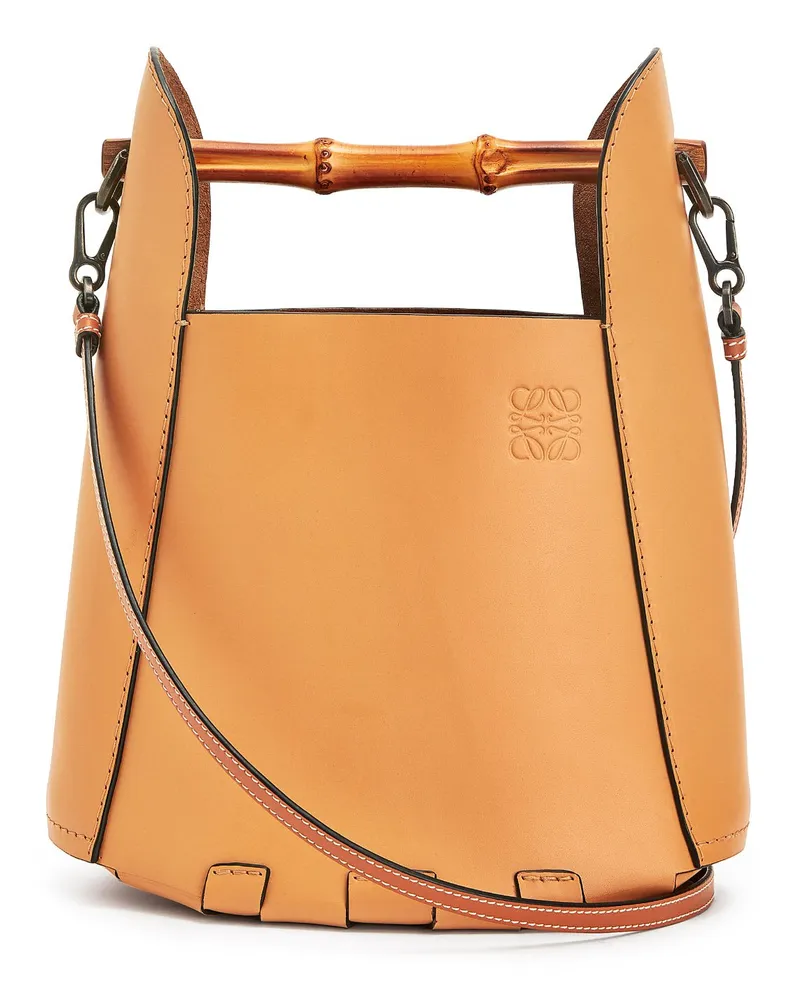 Loewe Luxury Bamboo bucket bag in calfskin Honey