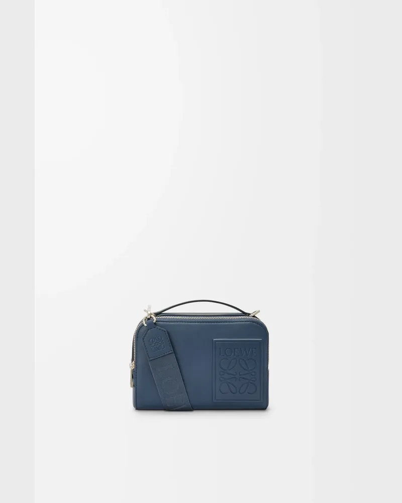 Loewe Mini Crossbody Camera Bag In Satin Leather skin Hombre Indigo