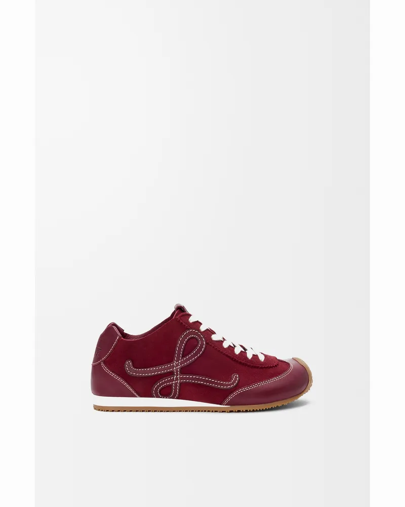 Loewe Ballet Runner 2.0 Unlined In Deerskin And Vegetable-tanned Leather skin Size Mujer Burgundy