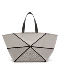 Loewe Luxury XXL Puzzle Fold tote in canvas jacquard and calfskin Natural