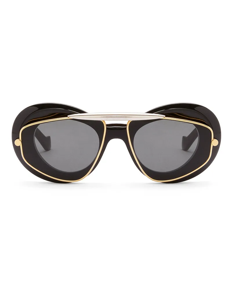 Loewe Luxury Wing double frame sunglasses in acetate and metal Shiny