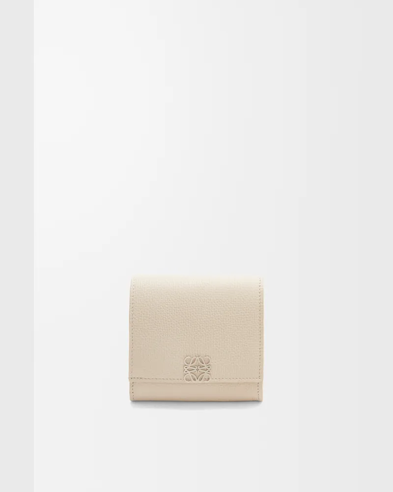 Loewe Anagram Compact Flap Wallet In Pebble Grained Leather skin Mujer Light